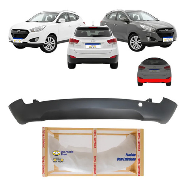 Spoiler Saia Inferior Traseiro Ix35 2010 11 12 A 2022 Novo Preto
