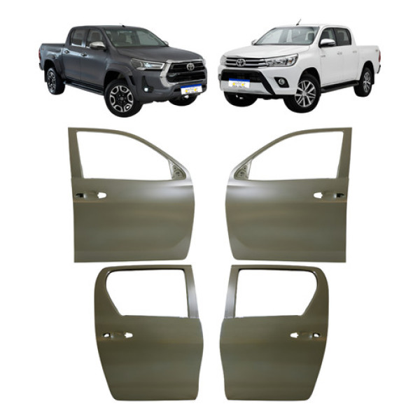 Jogo Porta Hilux Cabine Dupla 2016 A 21 2022 2023 2024 2025 Dianteira Ambos Os Lados Cinza