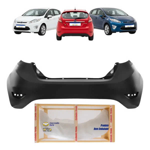 Parachoque Traseiro New Fiesta Hatch Mexicano 2011 2012 2013