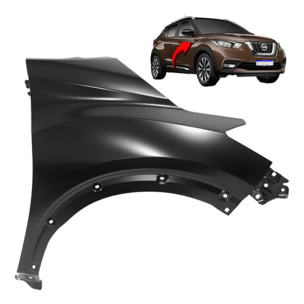 Paralama Nissan Kicks 2016 2017 2018 2019 2020 2021 Novo L.d Direito Preto