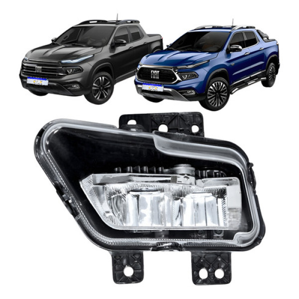 Farol Milha Auxiliar Neblina Fiat Toro 2021 A 2025 C/ Led Le Cristal Esquerdo