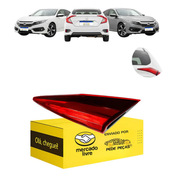 Lanterna Tampa Honda Civic G10 2017 2018 A 2021 C/led Ld Direito/passageiro Cristal
