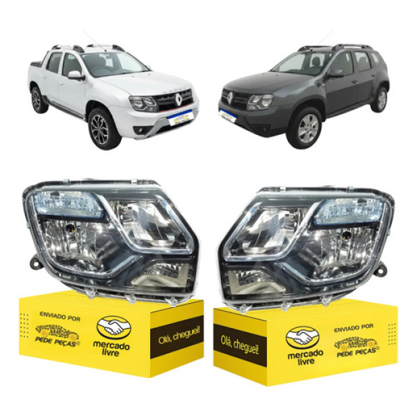 Par Sinaleira Renault Duster Oroch 2016 A 2020 Cupula Azul Ambos Lados