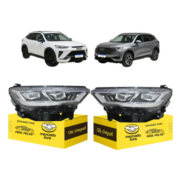Par Farol Gwm Haval H6 Gt H6 2023 2024 25 2026 Full Led Novo Ambos Lados