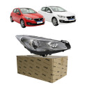 Farol Peugeot 308 2016 A 2019 Lado Carona Mascara Cromada - Direito/passageiro