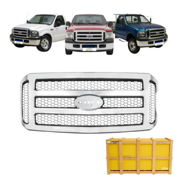 Grade Cromada F350 F4000 2006 07 08 09 10 11 12 A 2019 Nova Cromado Brilhante