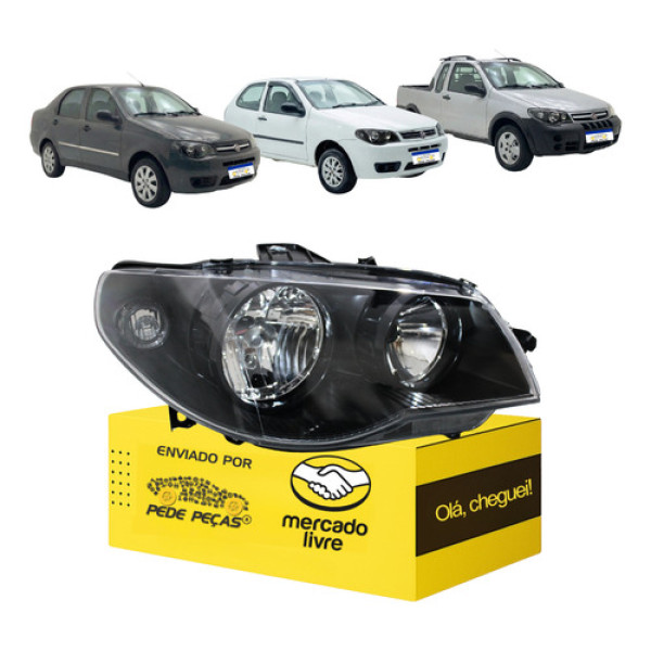 Farol Siena Palio Strada 2005 A 13 14 15 16 2017 M/negra L.d Direito/passageiro