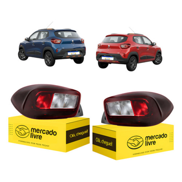 Par Lanterna Renault Kwid 2023 2024 2025 2026 Com Led Ambos Lados Vermelho