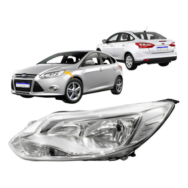 Farol Ford Focus 2014 2015 Dianteiro L.e Novo Cromado - Esquerdo