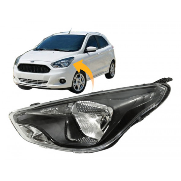 Farol Ford Ka 2015 2016 2017 2018 Mascara Negra Novo Le