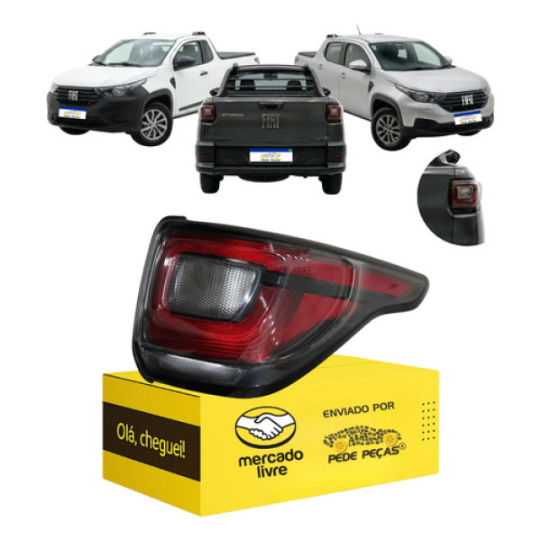 Lanterna Fiat Strada 2021 2022 2023 2024 2025 2026 L.d Direito/passageiro Cristal