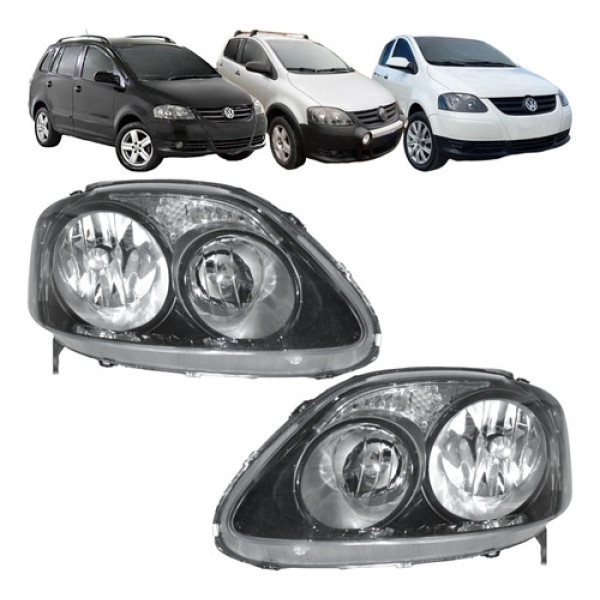 Farol Volkswagen Fox Spacefox 2008 2009 2010 Novo Foco Duplo