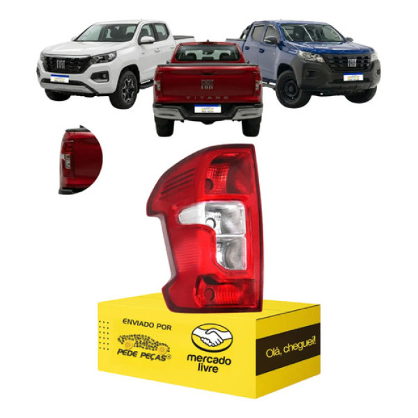 Lanterna Sinaleira Esquerda Fiat Titano 2025 2026 Sem Led Esquerdo/motorista Vermelho