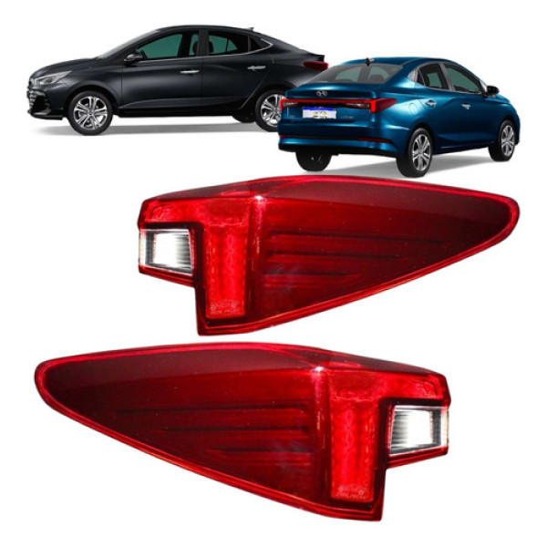 Par Lanterna Hyundai Hb20s Sedan 2023 2024 2025 S/ Led Canto