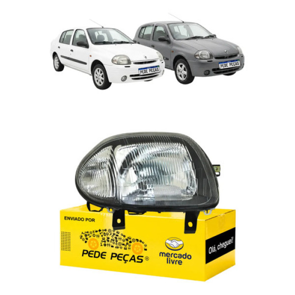 Farol Renault Clio Hatch Sedan 1999 2000 01 02 2003 Novo Ld Direito/passageiro