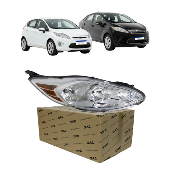 Farol Ford Fiesta Mexicano 2011 2012 2013 Tyc Ld Hatch Sedan Direito/passageiro