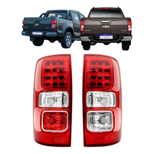 Par Lanterna S10 2013 2014 2015 2016 2017 2018 A 2024 C/led Ambos Lados Vermelho