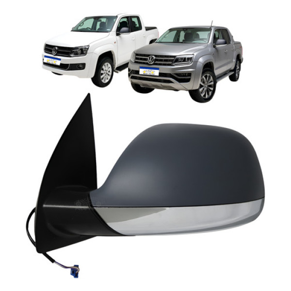 Retrovisor Vw Amarok 2010 A 2025 Capa Cinza/inf Cromado