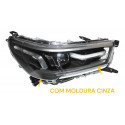 Par Farol Toyota Hilux 2021 22 23 24 Full Led Moldura Cinza