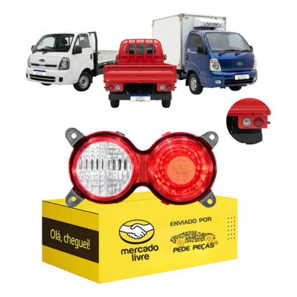 Lanterna Kia Bongo 2006 2007 2008 2009 2010 A 2026 Nova Ld Direito/passageiro Vermelho Cristal