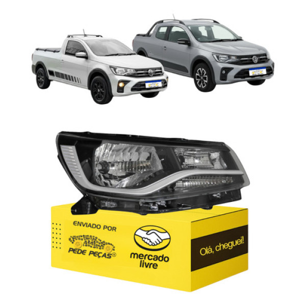 Farol Sinaleira Saveiro G9 2024 2025 2026 Friso Cromado L.d Direito/passageiro