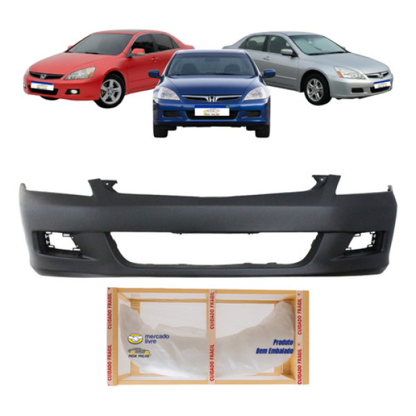 Parachoque Dianteiro Honda Accord 2006 2007 Novo Preto Liso Preto