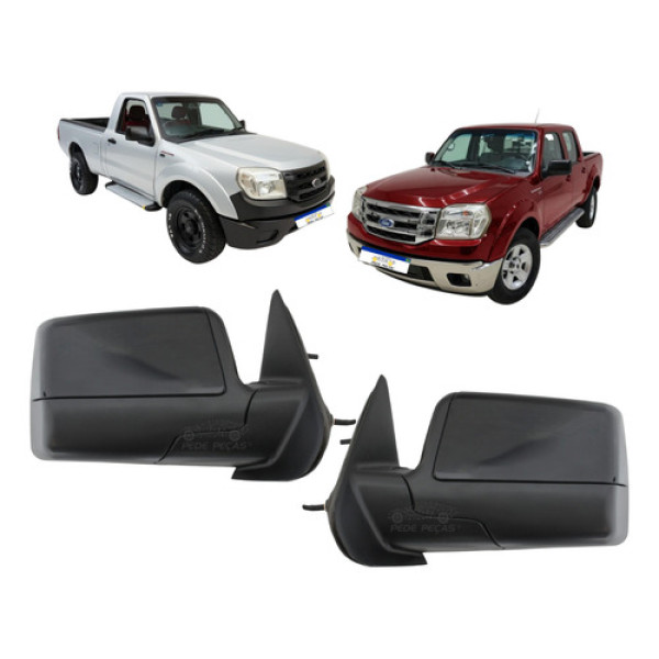 Retrovisor Ford Ranger 2009 2010 2011 2012 Fixo Manual Par