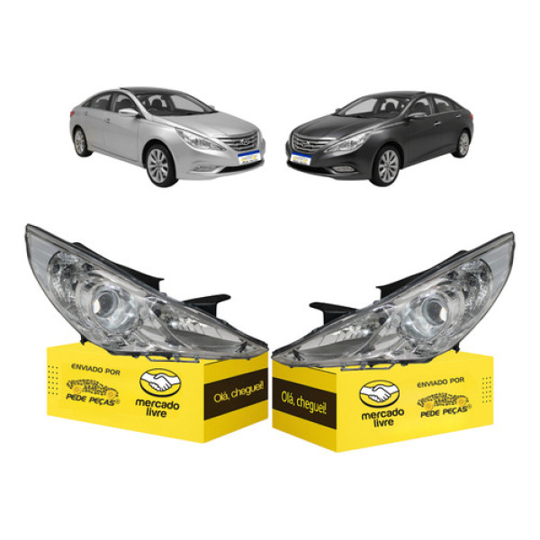 Par Farol Sinaleira Sonata 2011 2012 2013 Manual Sem Xenon Ambos Lados