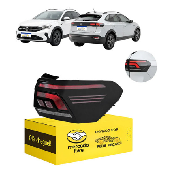 Lanterna Volkswagen Nivus 2020 21 22 A 2026 C/led Nova Ld Direito/passageiro Fumê