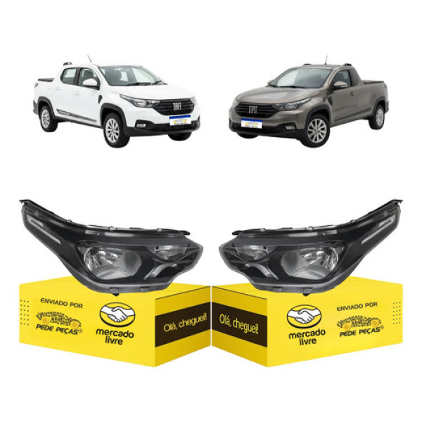 Par Farol Fiat Strada Endurance 2021 22 23 24 25 2026 S/led Ambos Lados