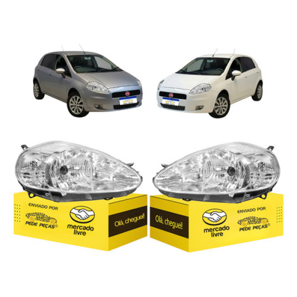 Par Farol Fiat Punto 2007 2008 2009 2010 2011 2012 Manual Ambos Lados