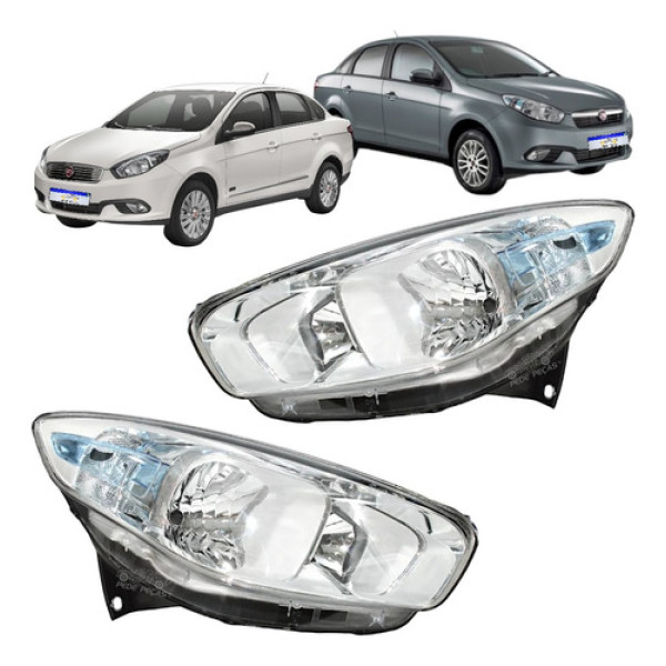 Farol Fiat Grand Siena 2012 2013 2014 A 2021 Cromado Novo
