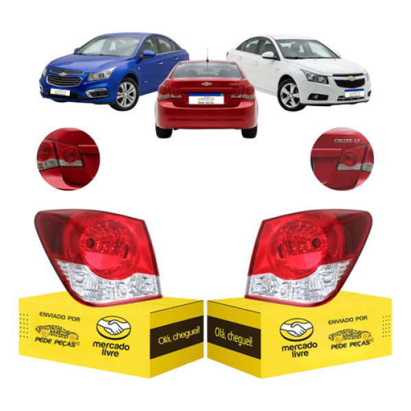 Par Lanterna Canto Cruze Sedan Lt Ltz 2012 13 14 A 2016 Nova Ambos Lados Vermelho