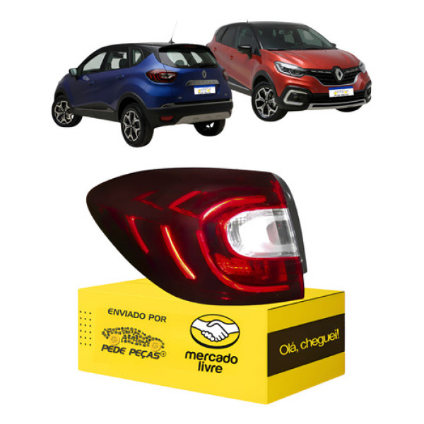 Lanterna Captur 2017 2018 2019 2020 2021 Led Esquerda Esquerdo/motorista Vermelho