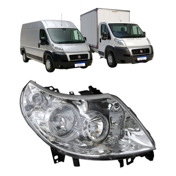 Farol Direito Ducato 2018 A 2021 Elétrico Cromado Com Motor Direito/passageiro Farol Direito Ducato 2018 A 2021 Elétrico Cromado Com Motor Direito/passageiro