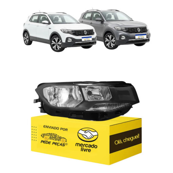 Farol Vw T-cross Highline 2019 2020 2021 2022 2023 2024 Ld Direito/passageiro