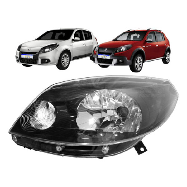 Farol Renault Sandero Novo  2012 2013 2014 Le