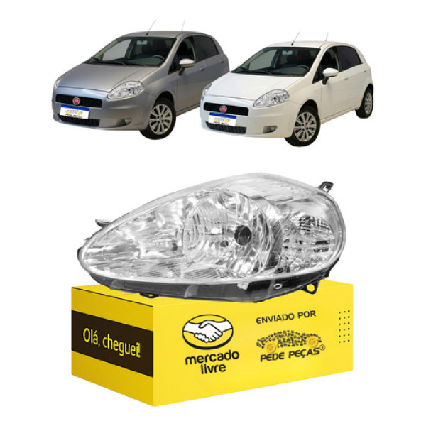 Farol Fiat Punto 2007 2008 2009 2010 2011 2012 Novo