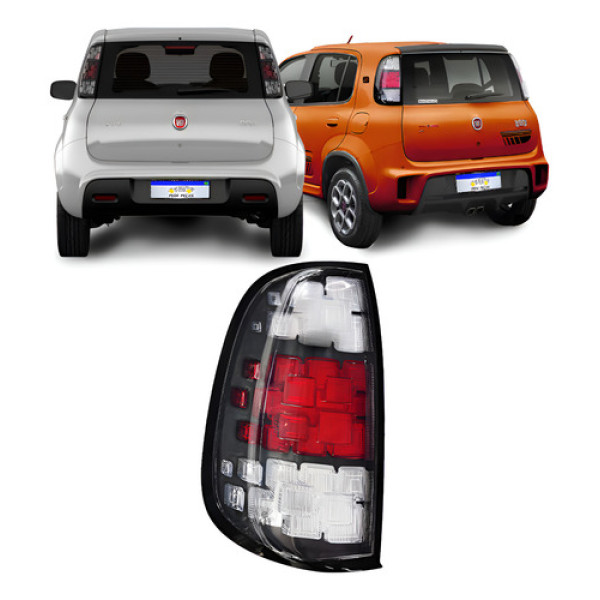 Lanterna Fiat Uno 15 16 2017 2018 2019 2020 2021 Cristal Le Esquerdo/motorista Vermelho