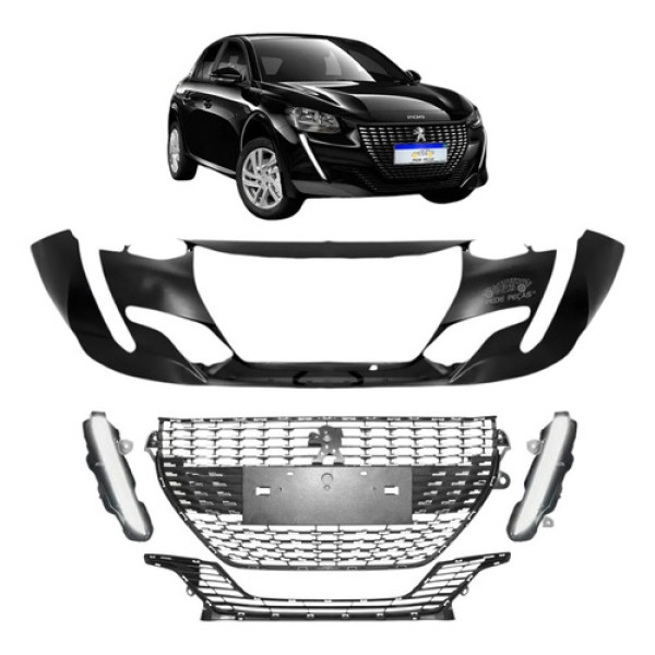 Kit Parachoque Grade Drl Peugeot 208 2020 2021 22 A 24 Novo
