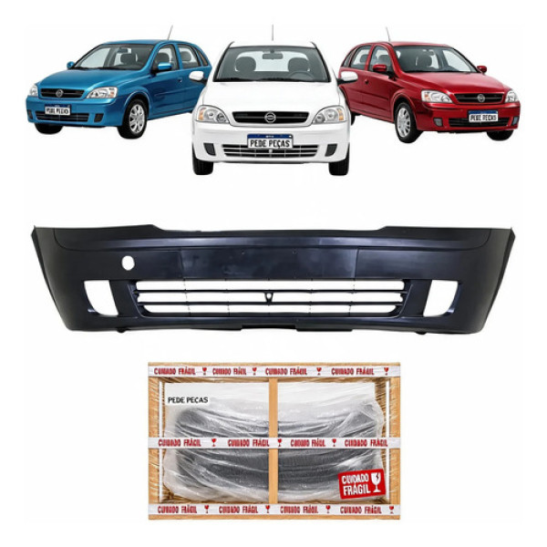 Parachoque Chevrolet Corsa 2003 04 05 06 07 08 2009 C/furo Preto Liso Para Pintura