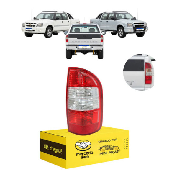 Lanterna Traseira Direita Gm S10 2009 2010 2011 Cristal Direito/passageiro Vermelho Cristal