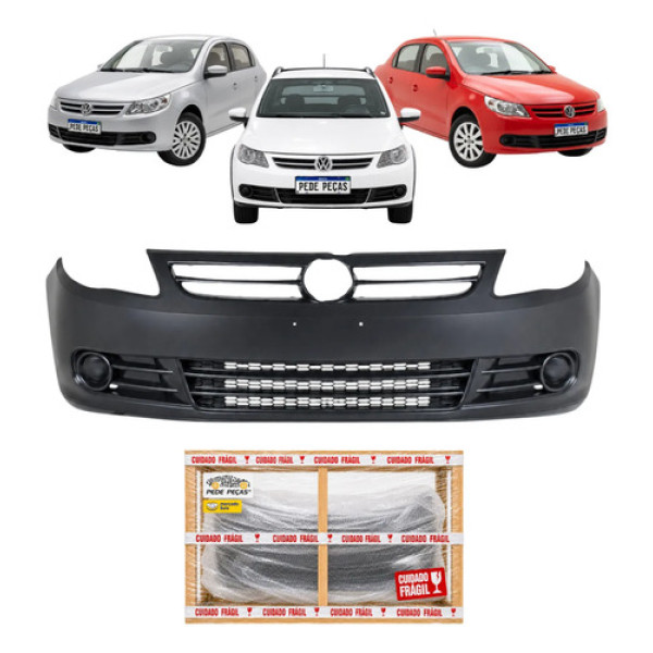 Parachoque Vw Gol Saveiro Voyage G5 2010 A 2013 C/grade Preto Liso Para Pintura