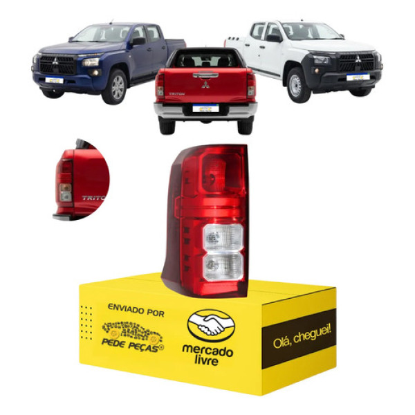 Lanterna Esquerda Mitsubishi Triton Gls Gl 2026 S/led Esquerdo/motorista Vermelho