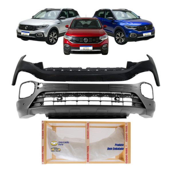 Kit Parachoque Spoiler Tcross 2020 2021 2022 2023 2024 Preto