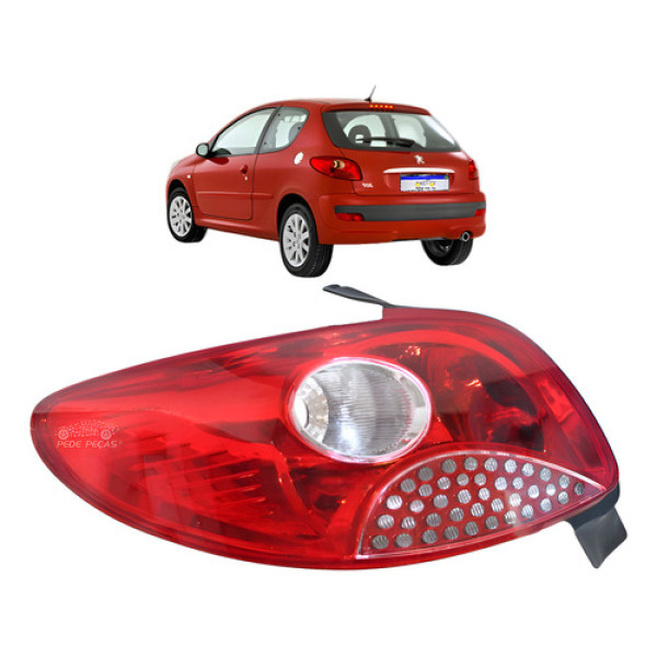 Lanterna Peugeot 207 Hatch 2008 09 A 2015 Grade Vermelha Le Esquerdo/motorista Vermelho