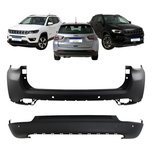 Parachoque Traseiro Spoiler Jeep Compass 2017 A 2025 C/ Furo
