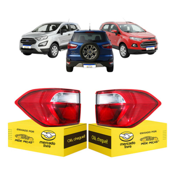 Par Lanterna Sinaleira Ecosport 2013 2014 15 16 17 18 A 2021 Vermelho