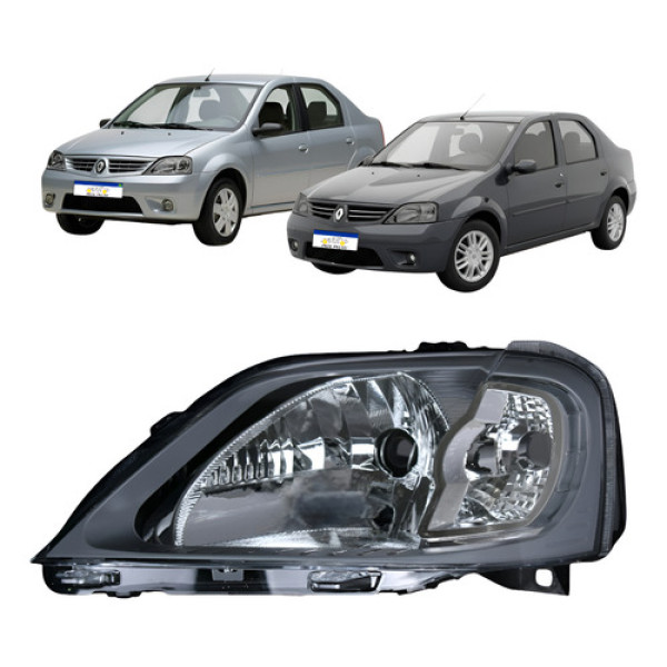 Farol Renault Logan 2007 2008 2009 2010 Macara Cinza