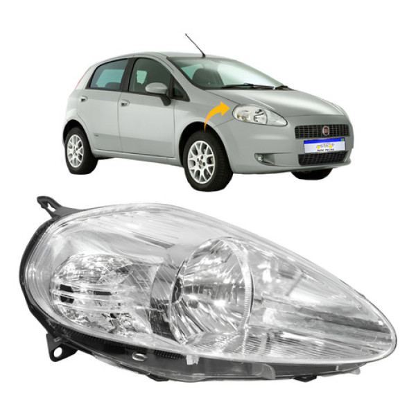 Farol Fiat Punto 2007 2008 2009 2010 2011 2012 Novo L.d